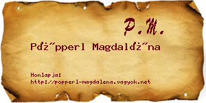 Pöpperl Magdaléna névjegykártya