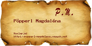 Pöpperl Magdaléna névjegykártya